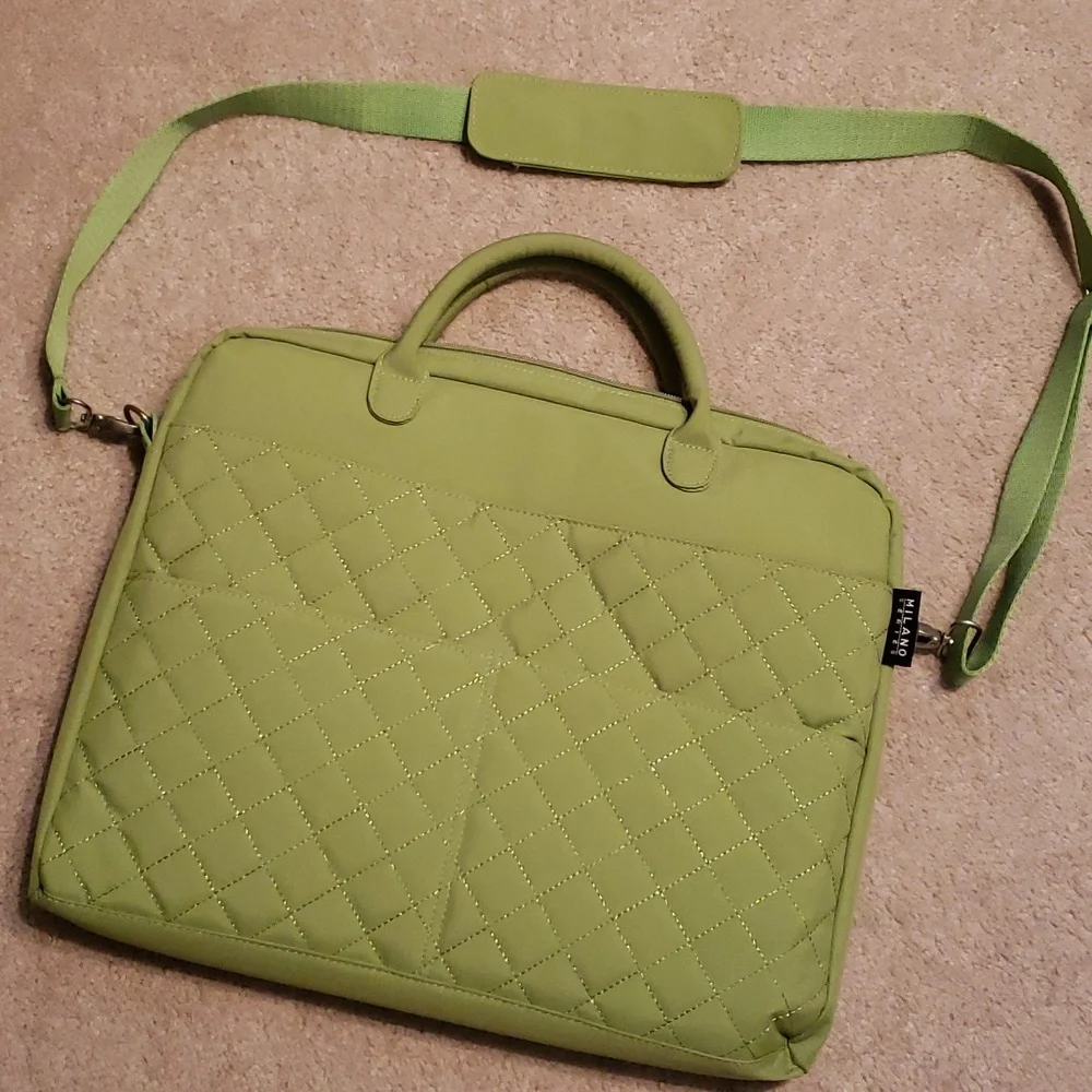 Milano lime green laptop bag